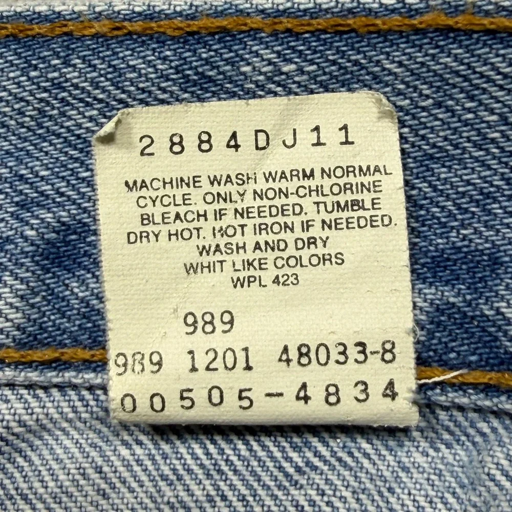 Vintage‎ Levis 505 Regular Fit Straight Leg Jeans 34x30 Light Wash Blue Cotton